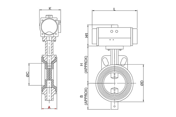 pneumatic actuator operated butterfly valve drawing,Pneumatics Actuator Butterfly Valve India